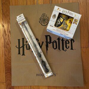 Harry Potter. The Elder Wand Replica & HUFFLEPUFF Ceramic Mug Saucer Set. Miniso